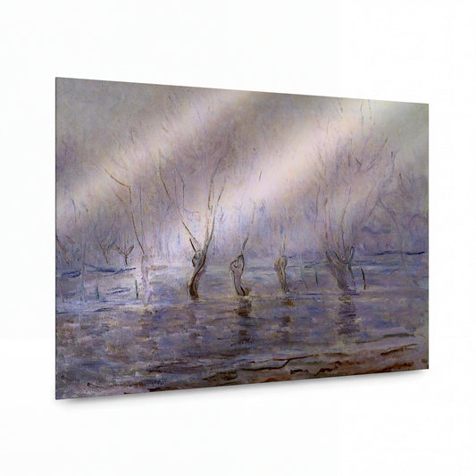 Obraz Claude Monet — Zaplavené vrby v zimní mlze — umělecká reprodukce na hliníku