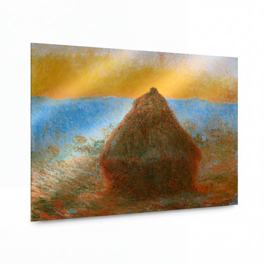 Obraz Claude Monet — Stoh sena ve zlatém světle — umělecká reprodukce na hliníku — umělecká reprodukce na hliníku