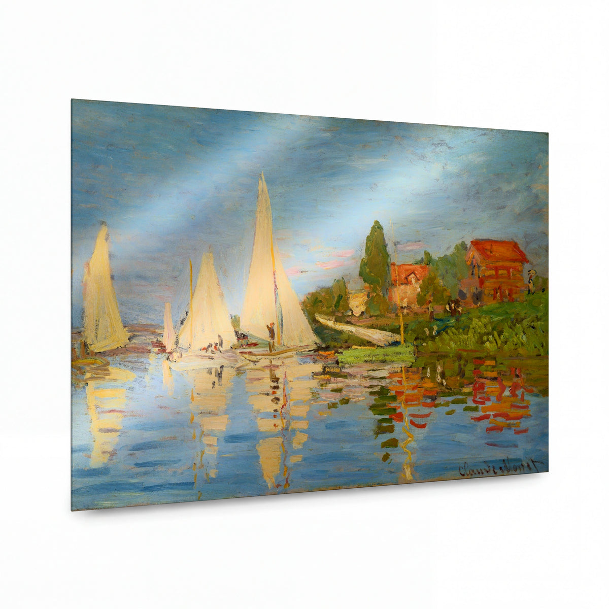 Obraz Claude Monet — Regaty v Argenteuil — kovový obraz na hliníkovém panelu