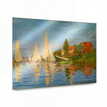 Obraz Claude Monet — Regaty v Argenteuil — kovový obraz na hliníkovém panelu
