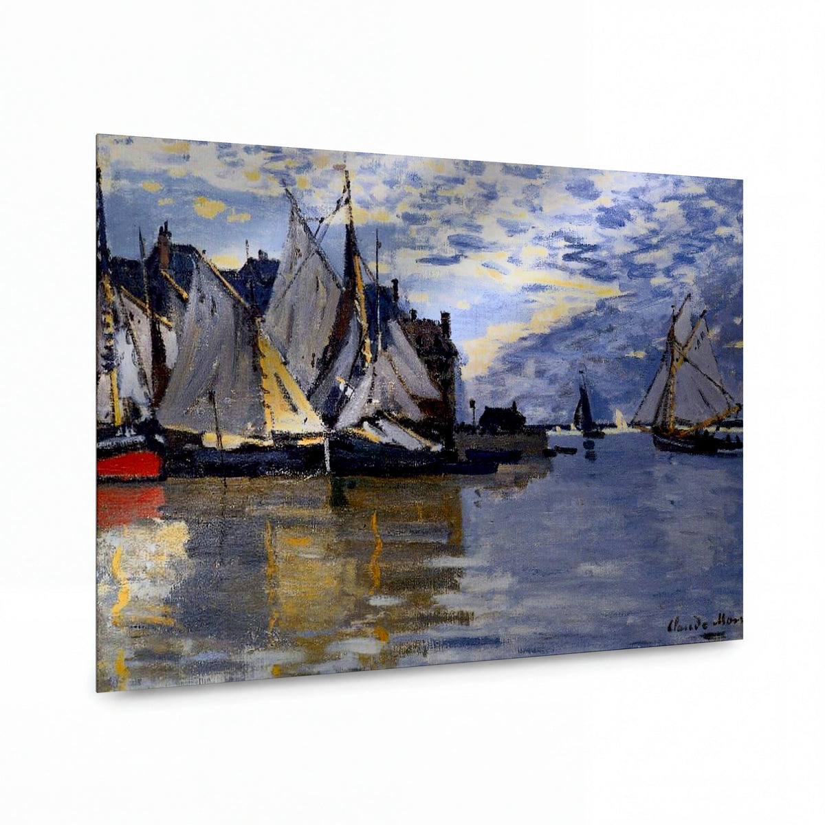 Obraz Claude Monet — Plachetnice v přístavu — prémiová reprodukce na kovovém panelu