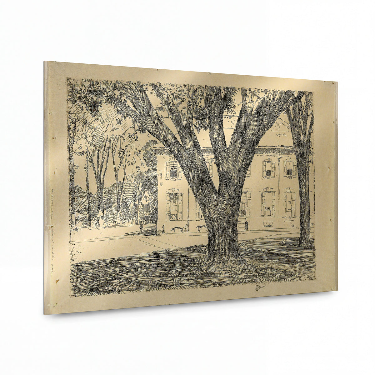 Obraz Frederick Childe Hassam — Campus and Library, Andover — kovový obraz s vysokým leskem