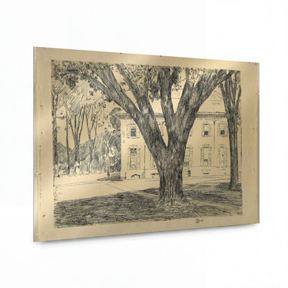 Obraz Frederick Childe Hassam — Campus and Library, Andover — kovový obraz s vysokým leskem