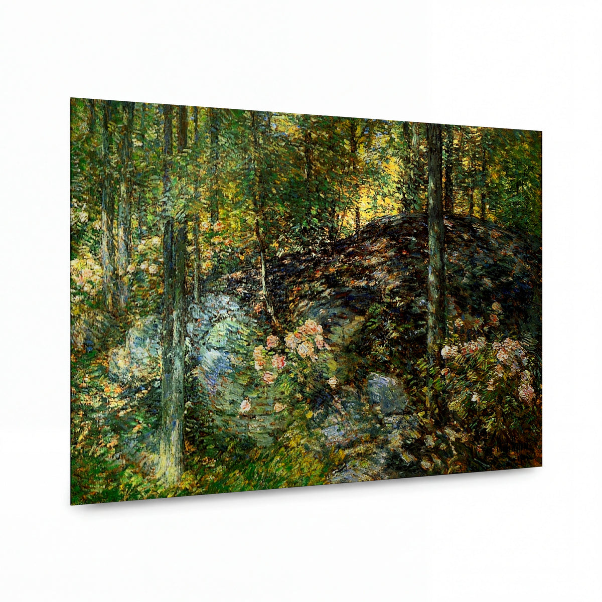 Obraz Frederick Childe Hassam — Laurel on the Ledges — umělecký kovový obraz s vysokým leskem — umělecký kovový obraz s vysokým leskem