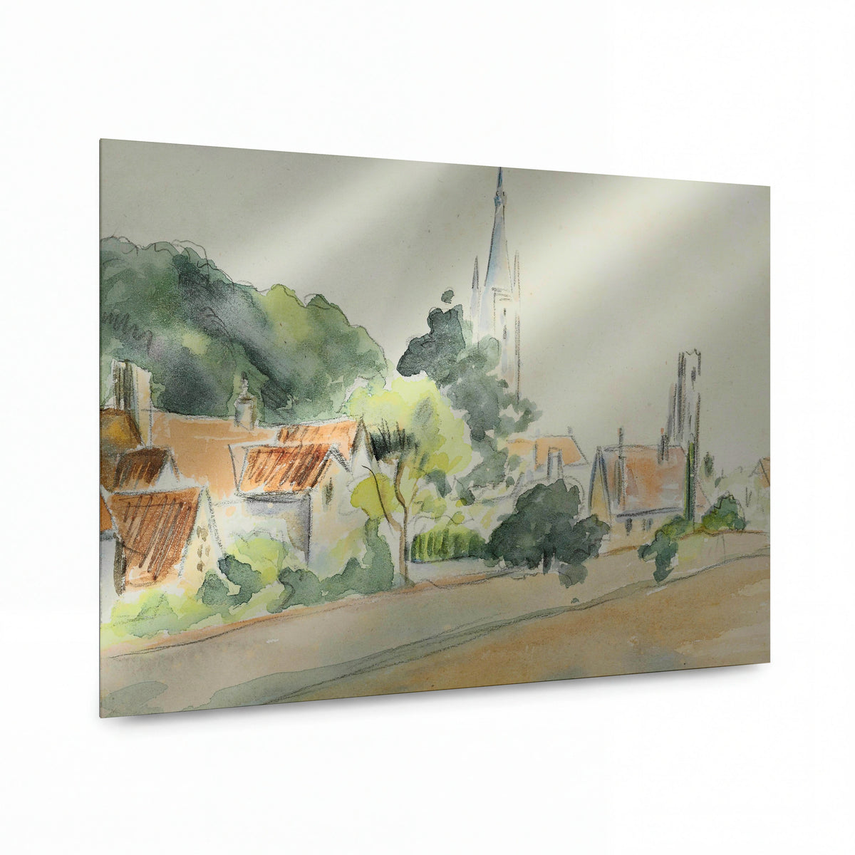 Obraz Camille Pissarro — All Saints' Church, Beulah Hill — prémiová reprodukce na kovovém panelu — prémiová reprodukce na kovovém panelu