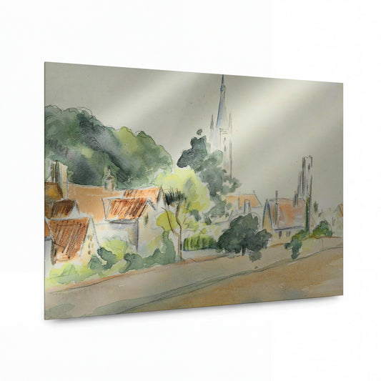 Obraz Camille Pissarro — All Saints' Church, Beulah Hill — prémiová reprodukce na kovovém panelu — prémiová reprodukce na kovovém panelu