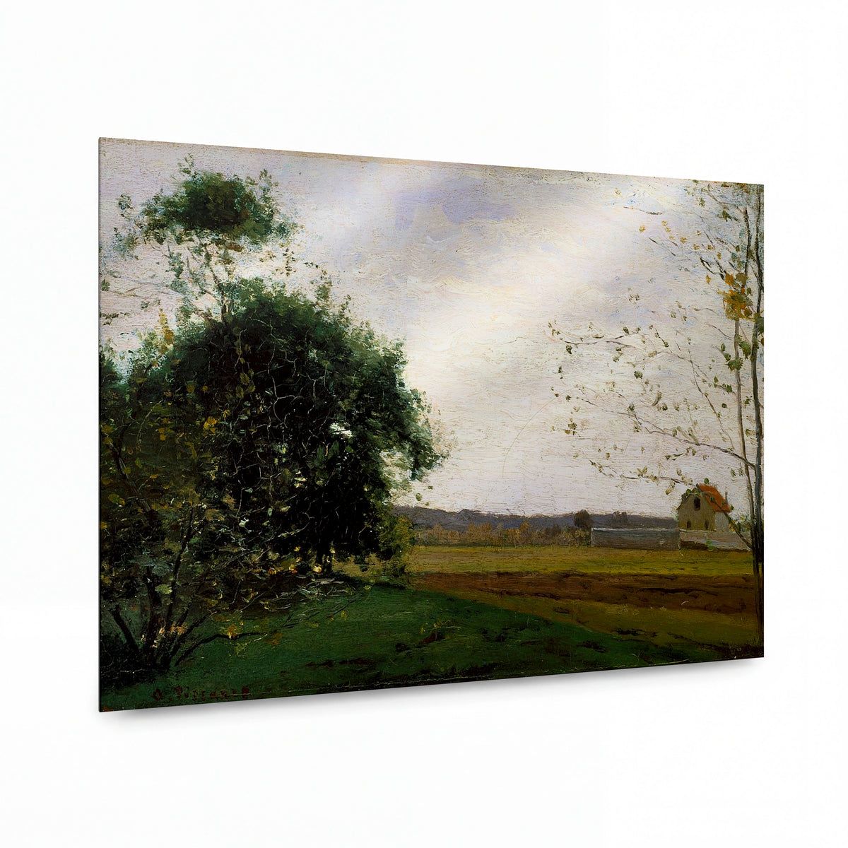 Obraz Camille Pissarro — Landscape, 1865 — reprodukce na lesklém hliníkovém panelu