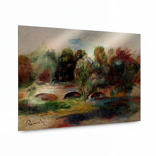 Obraz Pierre-Auguste Renoir — Landscape with Bridge — luxusní reprodukce na kovu — luxusní reprodukce na kovu