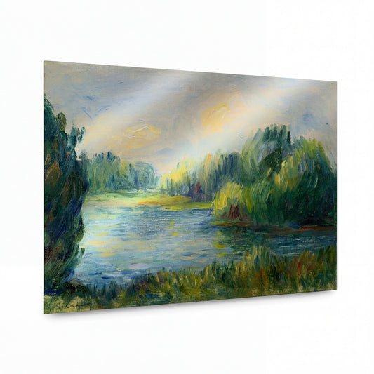 Obraz Pierre-Auguste Renoir — The Banks of the River — kovový obraz s vysokým leskem