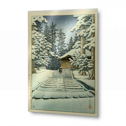 Obraz Kawase Hasui — Zasněžená cesta ke svatyni — umělecká reprodukce na hliníku