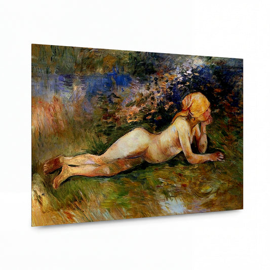 Obraz Berthe Morisot — The Reclining Shepherdess — reprodukce na lesklém hliníkovém panelu — reprodukce na lesklém hliníkovém panelu
