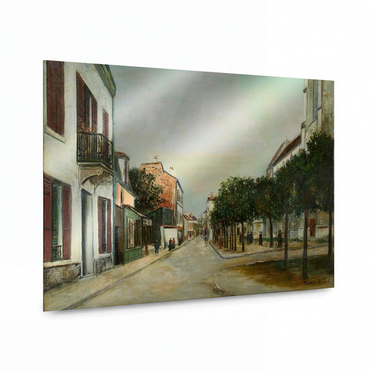 Obraz Maurice Utrillo — Moutier Street and the Square of Mairie at Villejuif, 1915 — umělecká reprodukce na hliníku