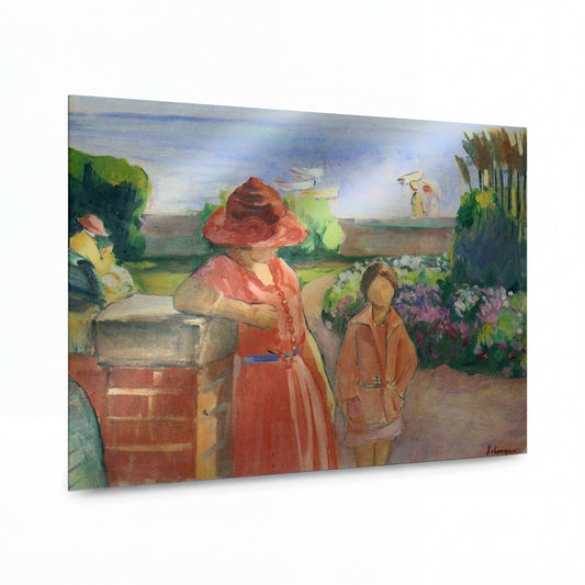 Obraz Henri Lebasque — A Walk by the Sea — prémiová reprodukce na kovovém panelu — prémiová reprodukce na kovovém panelu