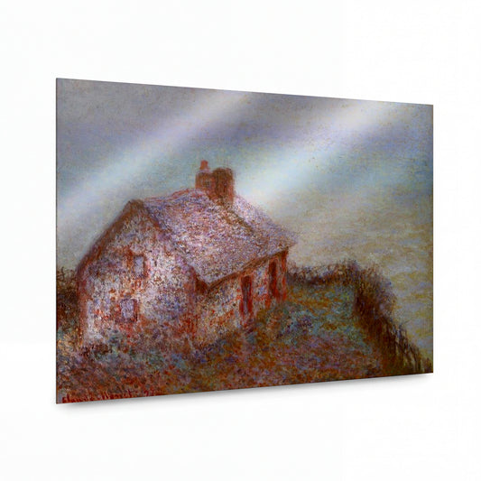 Obraz Claude Monet — Dům na pobřeží v mlze — reprodukce na lesklém hliníkovém panelu