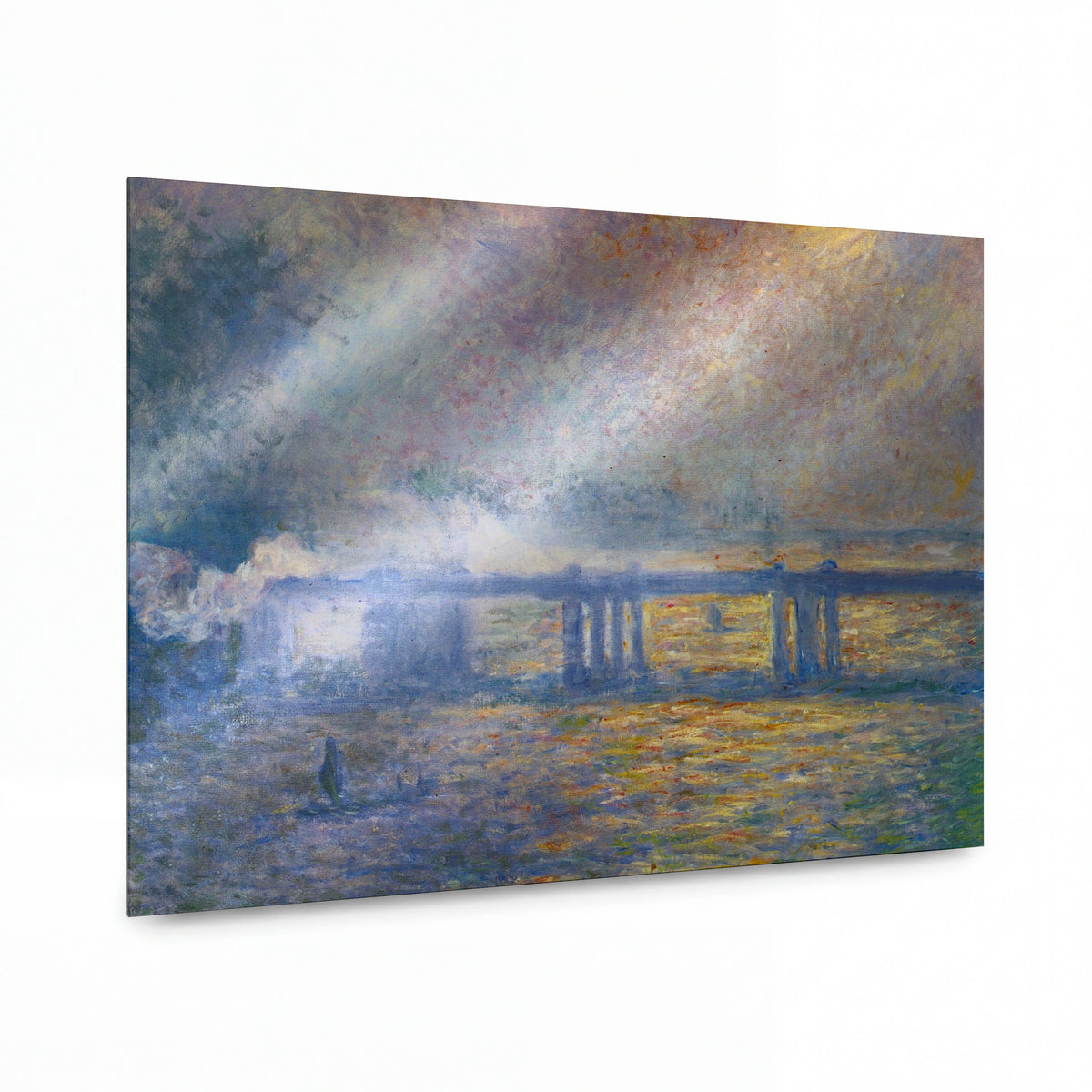 Obraz Claude Monet — Most Charing Cross nad Temží — reprodukce na kovovém panelu s vysokým leskem