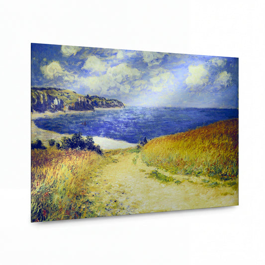 Obraz Claude Monet — Cesta mezi dunovými travinami k pláži — reprodukce na kovovém panelu s vysokým leskem