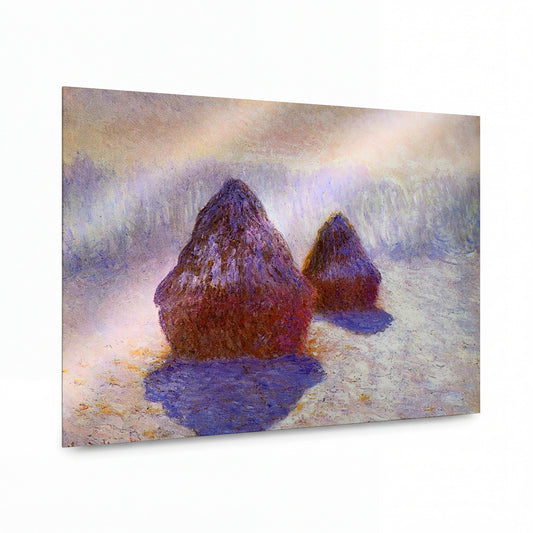 Obraz Claude Monet — Stoh sena v zimním slunci — luxusní reprodukce na kovu — luxusní reprodukce na kovu