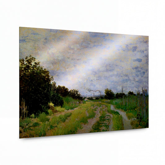 Obraz Claude Monet — Polní cesta s oblačnou oblohou — prémiová reprodukce na kovovém panelu — prémiová reprodukce na kovovém panelu