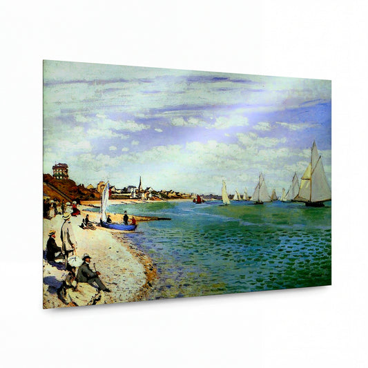 Obraz Claude Monet — Regaty na pobřeží Sainte-Adresse — hliníkový panel s vysokým leskem