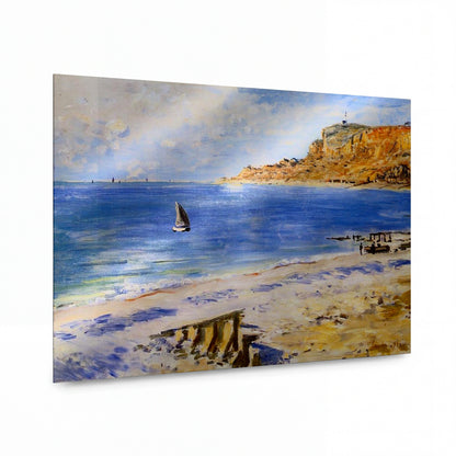 Obraz Claude Monet — Pobřeží s pláží a plachetnicí — lesklý kovový obraz — lesklý kovový obraz