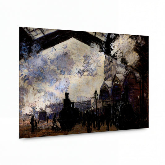 Obraz Claude Monet — Nádraží se siluetou lokomotivy v páře — umělecká reprodukce na hliníku