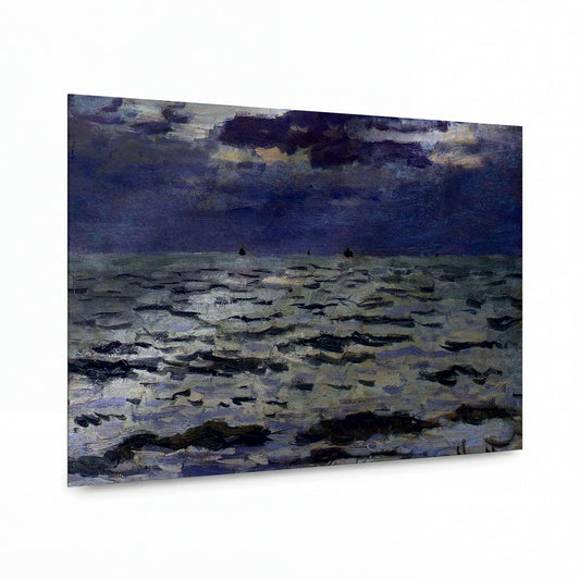 Obraz Claude Monet — Rozbouřené moře s tmavými mraky — umělecký kovový obraz s vysokým leskem