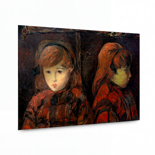 Obraz Paul Gauguin — Double Portrait of a Young Girl — kovový obraz na hliníkovém panelu — kovový obraz na hliníkovém panelu