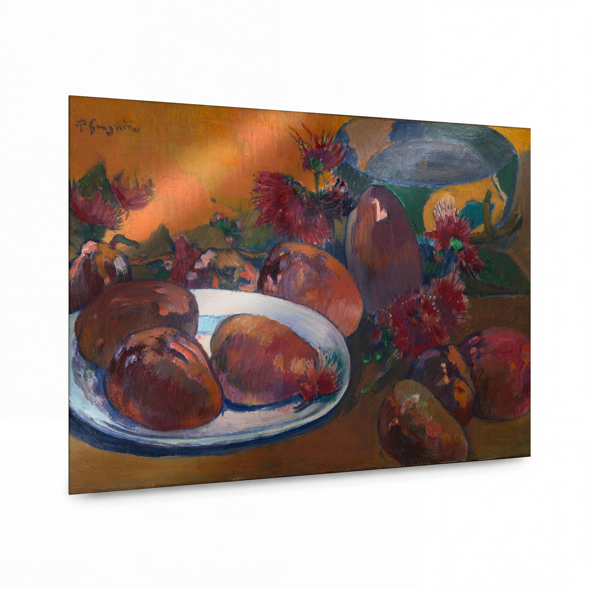 Obraz Paul Gauguin — Still Life with Mangoes — kovový obraz s vysokým leskem — kovový obraz s vysokým leskem