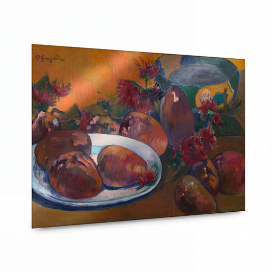 Obraz Paul Gauguin — Still Life with Mangoes — kovový obraz s vysokým leskem — kovový obraz s vysokým leskem
