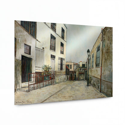 Obraz Maurice Utrillo — Dead-End at Montmartre — reprodukce na kovovém panelu s vysokým leskem