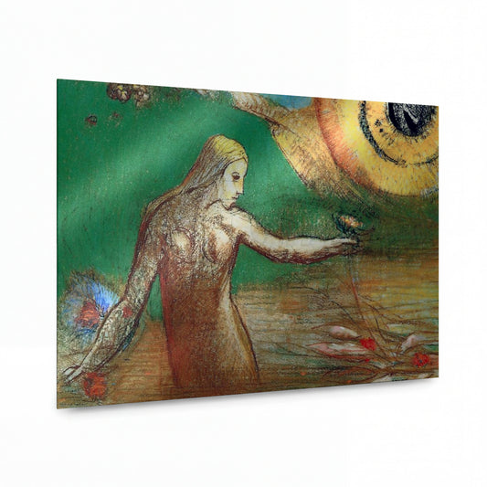 Obraz Odilon Redon — Flower of Blood — luxusní reprodukce na kovu — luxusní reprodukce na kovu