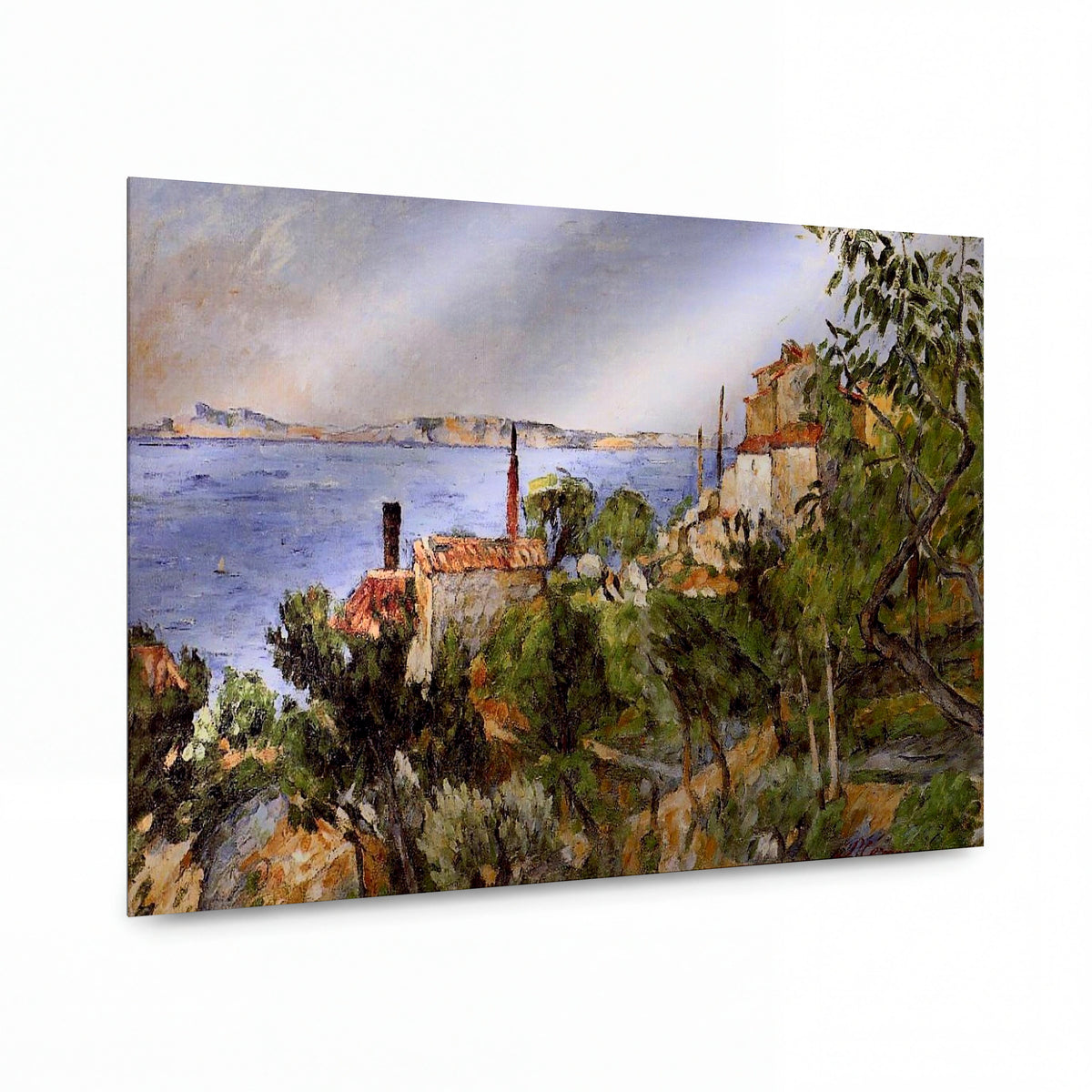 Obraz Paul Cézanne — Landscape, 1876 — prémiová reprodukce na kovovém panelu — prémiová reprodukce na kovovém panelu