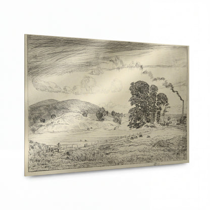 Obraz Frederick Childe Hassam — Danbury Hills — kovová reprodukce s vysokým leskem — kovová reprodukce s vysokým leskem