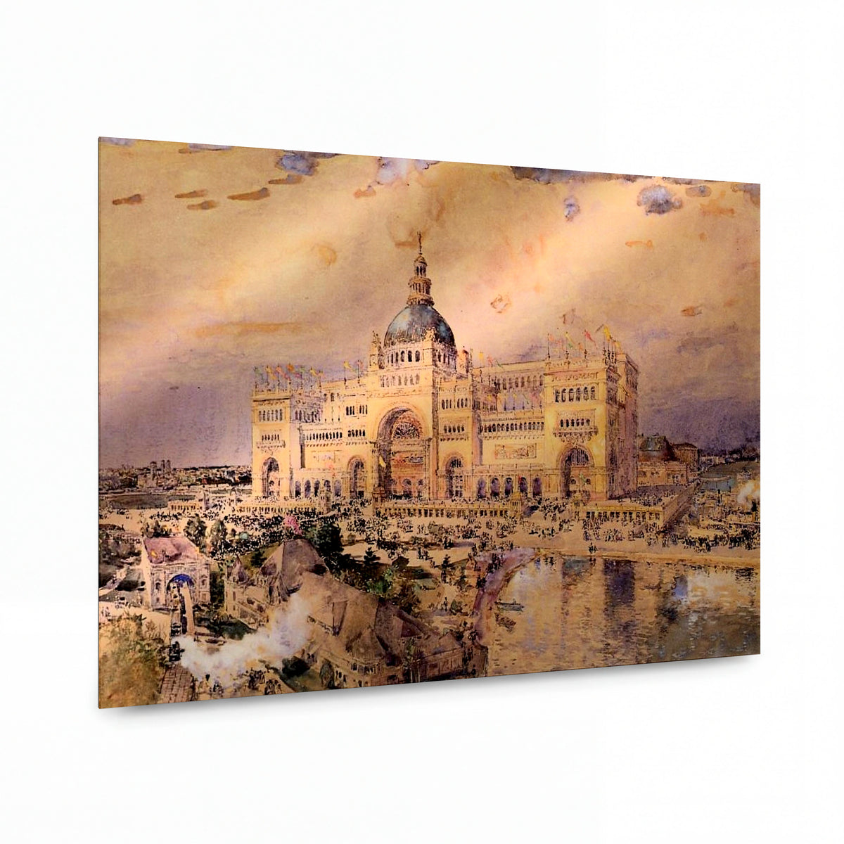 Obraz Frederick Childe Hassam — The Mackaye Spectatorium, 1893 — hliníkový panel s vysokým leskem