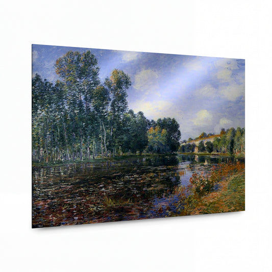 Obraz Alfred Sisley — Zákruta řeky Loing v létě — umělecká reprodukce na hliníku — umělecká reprodukce na hliníku