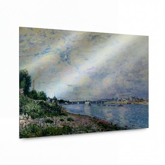 Obraz Alfred Sisley — Bougival — reprodukce na lesklém hliníkovém panelu