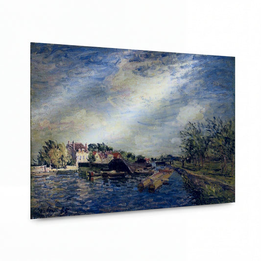 Obraz Alfred Sisley — By the Loing — luxusní reprodukce na kovu — luxusní reprodukce na kovu