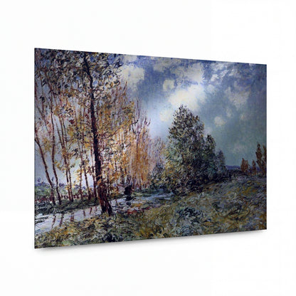 Obraz Alfred Sisley — By the River — kovový obraz s vysokým leskem