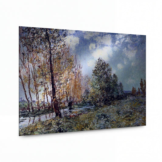 Obraz Alfred Sisley — By the River — kovový obraz s vysokým leskem