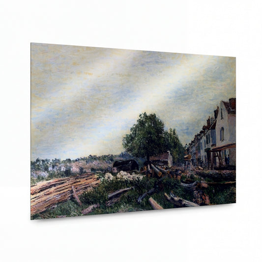 Obraz Alfred Sisley — Construction Site at Saint-Mammes — lesklý obraz na hliníku — lesklý obraz na hliníku