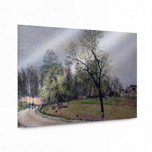 Obraz Alfred Sisley — Edge of the Forest in Spring, Evening — lesklý obraz na hliníku — lesklý obraz na hliníku