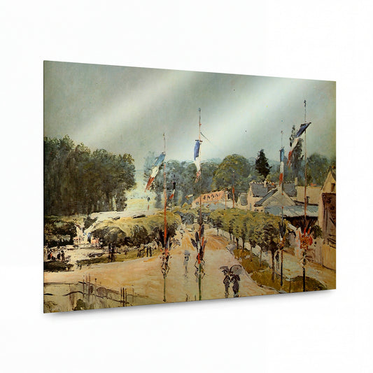 Obraz Alfred Sisley — Fete Day at Marly-le-Roi — kovový obraz na hliníkovém panelu — kovový obraz na hliníkovém panelu