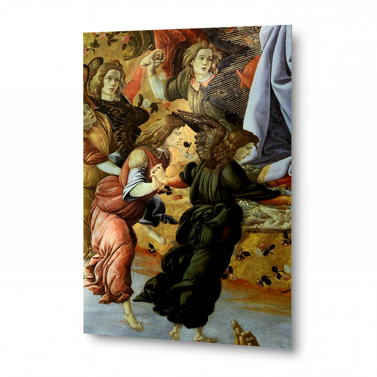 Obraz Sandro Botticelli — Anděl v uctívání — lesklý obraz na hliníku — lesklý obraz na hliníku
