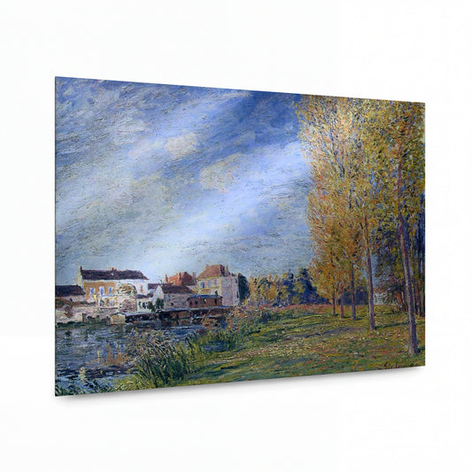 Obraz Alfred Sisley — Indian Summer at Moret - Sunday Afternoon — hliníkový panel s vysokým leskem — hliníkový panel s vysokým leskem