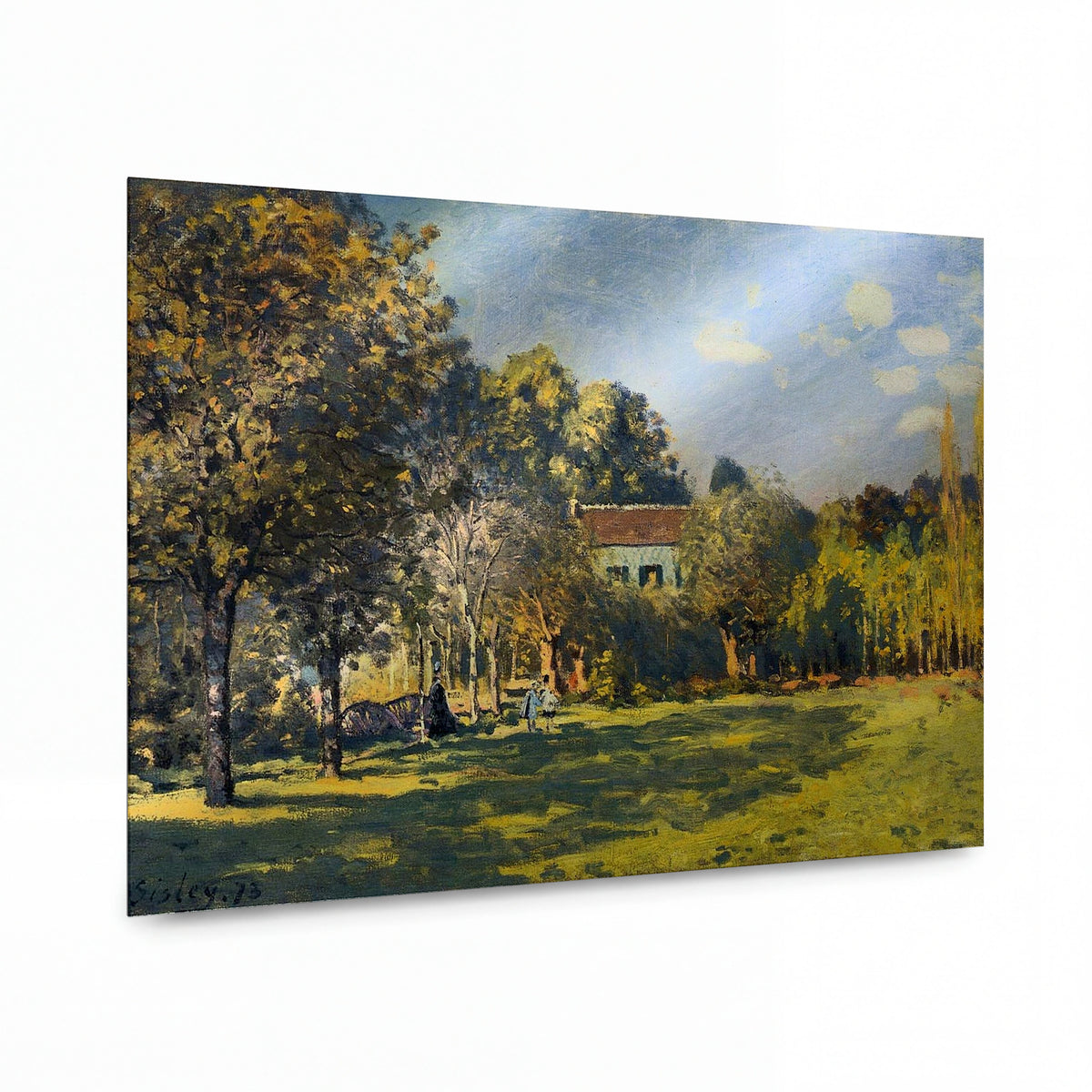 Obraz Alfred Sisley — Park in Louveciennes — reprodukce na lesklém hliníkovém panelu