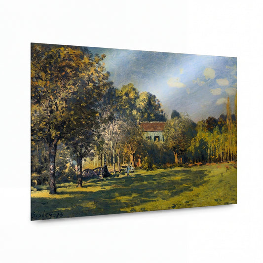 Obraz Alfred Sisley — Park in Louveciennes — reprodukce na lesklém hliníkovém panelu