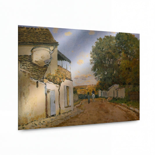 Obraz Alfred Sisley — Rue de la Princesse, Louveciennes, 1872 — kovový obraz s vysokým leskem