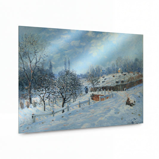 Obraz Alfred Sisley — Snow, Louveciennes, 1874 — lesklý obraz na hliníku — lesklý obraz na hliníku