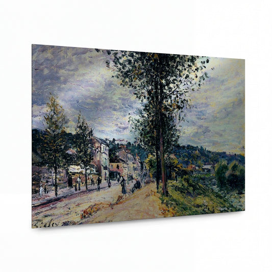 Obraz Alfred Sisley — Street Entering the Village — lesklý obraz na hliníku — lesklý obraz na hliníku
