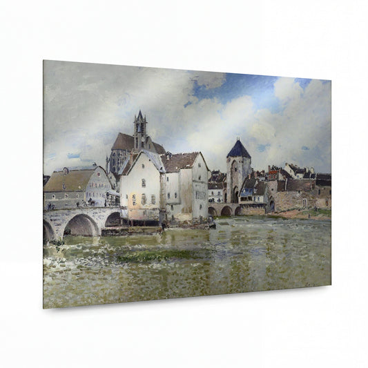 Obraz Alfred Sisley — Most v Moretu — reprodukce na kovovém panelu s vysokým leskem — reprodukce na kovovém panelu s vysokým leskem